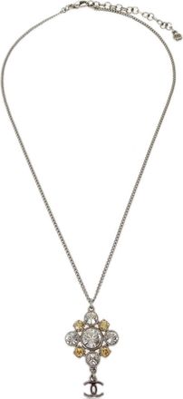 Chanel Collana CC con strass Pre-owned 2010 - Argento