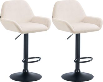Clp Set De 2 Taburetes De Cocina Braga En Terciopelo Crema