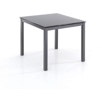 Oresteluchetta Oresteluchetta - Tavolo allungabile in vetro temprato grigio cm. H.75 x L.90 x P.90