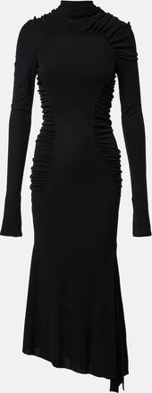 Victoria Beckham Ruched cr&ecirc;pe jersey midi dress