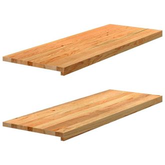 Berkfield Home Window Sills 2 pcs Light Brown 110x40x2 cm Solid Wood Oak | Size: Medium