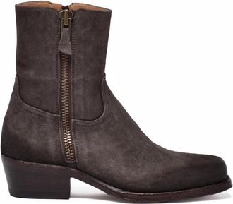 Damy Brown Suede Zip Ankle Boots