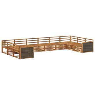 vidaXL Juegos De Sof&aacute;s 10 Uds. Madera De Acacia S&oacute;lida Vidaxl