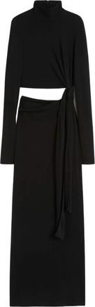 Sportmax Wikkeljurk - Dames - Wikkelkleedje - Zwart - XS - Kleedjes
