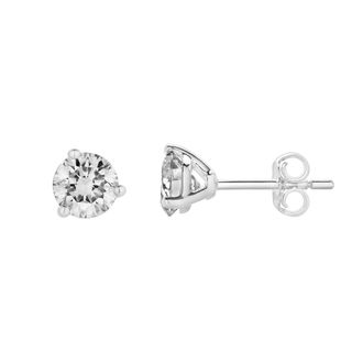 LuvMyJewelry Isuma 1 Ct TW Lab Grown Round Diamond Studs Non Certified Martini 14K Gold Earrings