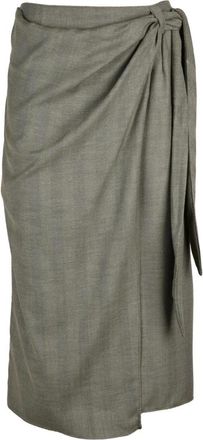 Marella Midiwikkelrok - Dames - Midirokken - Groen - 3XS - Wol - Rokken