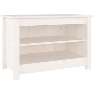 vidaXL Banco Zapatero Madera De Pino Maciza Blanco 70x38x45,5 Cm Vidaxl