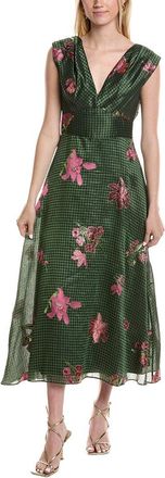 Lela Rose Linen & Silk-Blend Off-The-Shoulder Dress