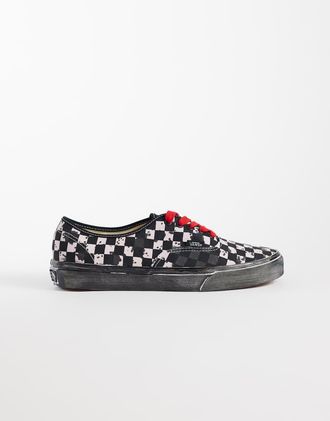 Vans Authentic sneakers a scacchi neri e rossi-Nero
