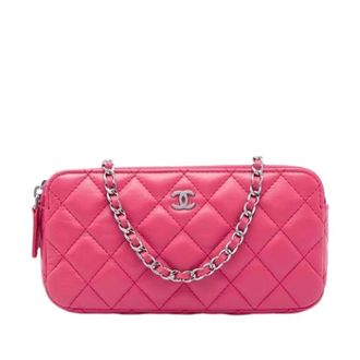 Chanel Pre-owned Vintage Quilted Crossbody Bag - Dames - Pre-owned - Roze - Maat: ONE Size Leer