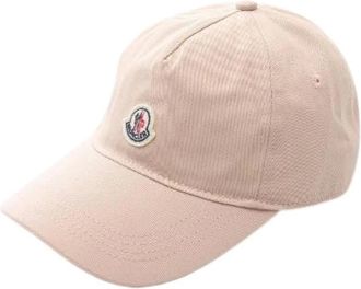 Moncler Pre-owned Accessories, male, Pink, Size: ONE SIZE Pre-owned Berretto Baseball Canvas Cap