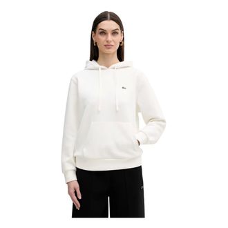 Lacoste Hoodies & sweatvesten, Dames, Wit, S, Katoen, Piqu&eacute; Hoodie