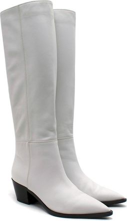 Gianvito Rossi Gianvinto Rossi White Knee High Leather Cow Boy Boots Size 36
