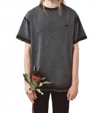 Avavav Unisex Theo Embroidered Logo T-Shirt In Faded Black