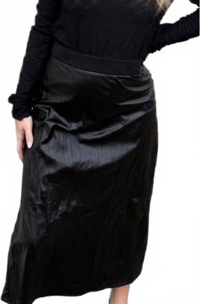THML Clothing Liquid Midi Leather Skirt In Black