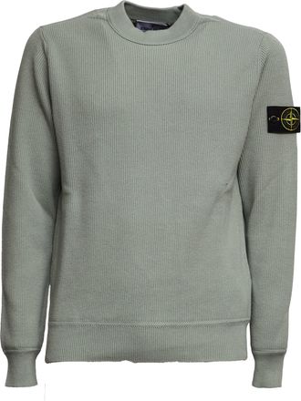 Stone Island Ribbed Soft Organic Cotton Crewneck Sweater