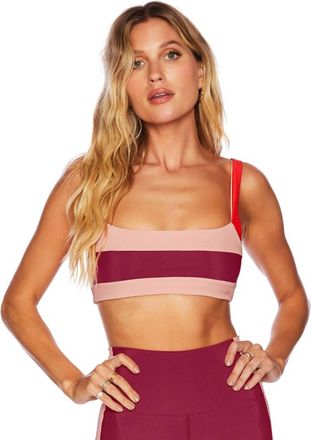 Beach Riot Marlene Colorblock Swim Top In Merlot
