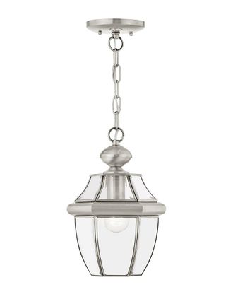 Livex Lighting 1-Light Brushed Nickel Outdoor Pendant Lantern