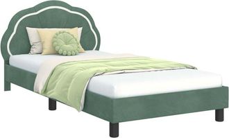 vidaXL Cama Para Ni&ntilde;os Con Cabecero Verde Mar 90 X 200 Cm Terciopelo Vidaxl