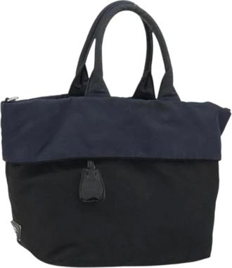 Prada Pre-owned Tote Bags, female, Black, Size: ONE SIZE Pre-owned Vintage Nylon Tote