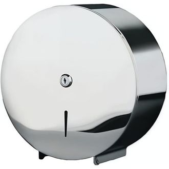 OEM Dispensador Redondo De Papel Higi&eacute;nico Para Rollos Grandes, Cromado, Con Cerradura Para Ba&ntilde;os P&uacute;blicos