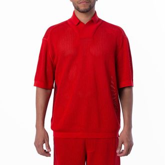 Burberry EKD Silk Cotton Mesh Polo Shirt, Size XX-Small