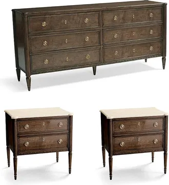Frontgate Etienne 3-Pc. Dresser Set with Two Nightstands - French Patina - Frontgate