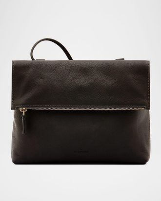 IL BISONTE Anna Fold-Over Flap Leather Crossbody Bag