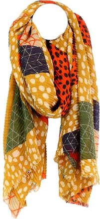 Generic Purple Possum Mustard Yellow Scarf Ladies Orange Crinkle Black Spotty Shawl Spotted Lightweight Wrap