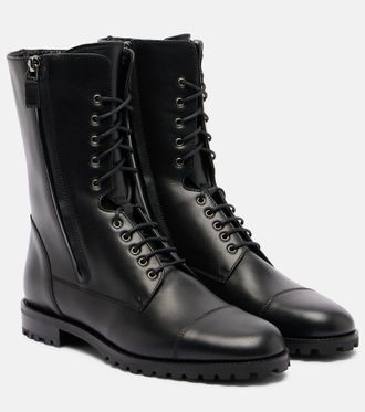 Manolo Blahnik Lugata leather combat boots