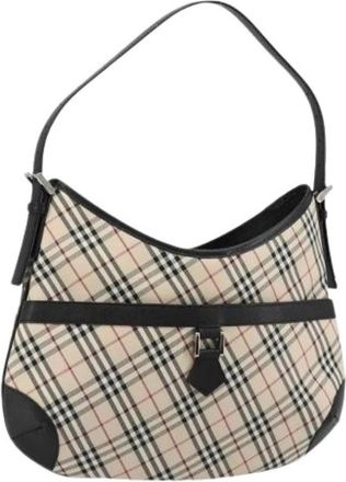 Burberry Pre-owned Canvas Shoulder Bag - Dames - Vintage Schoudertas - Beige - ONE Size - Vintage