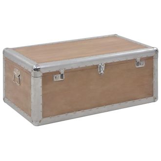 vidaXL Caja De Almacenaje Madera Maciza Abeto Marr&oacute;n 91x52x40 Cm Vidaxl
