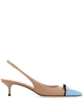 Valentino Garavani 50mm Bepointy pumps - women - Leather/Leather/Leather - 37.5 - Neutrals