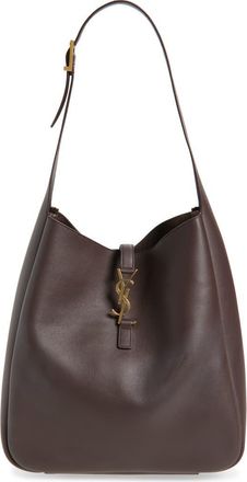 Saint Laurent Large Le 5 À 7 Leather Hobo Bag in Raisin at Nordstrom