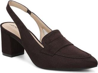 Life Stride Angel Slingback Pointed Toe Loafer Pump in Dark Chocolate at Nordstrom, Size 5.5