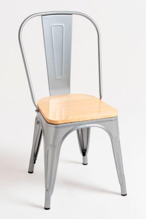 Regalos Miguel Pack 4 Sillas color gris metalizado en acero reforzado