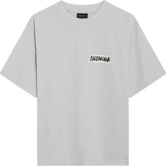 Balenciaga Masking Tape T-shirt - Dames - T-shirts - Wit - XS - Katoen - Tops