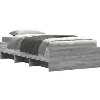 vidaXL Vidaxl - Bed Frame without Mattress Grey Sonoma 90x190 cm Single Engineered Wood