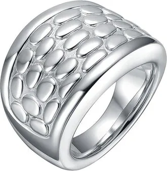 Genevive Plated Textured Ring