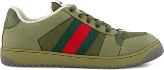 Gucci Screener Web-stripe sneakers - men - Fabric/Rubber/Fabric - 10 - Green