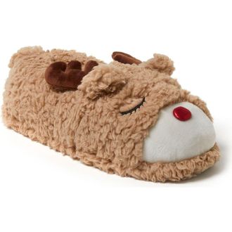 Dearfoams Unisex Animal Closed Back Slipper in Latte at Nordstrom, Size Xx-Small