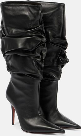 Amina Muaddi Anok 105 leather over-the-knee boots