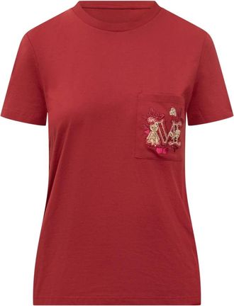 Max Mara Nunzio T-Shirt - Dames - T-shirts - Rood - XS - Katoen - Tops