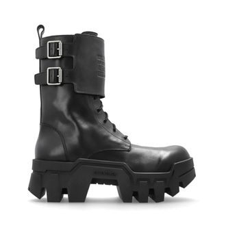Balenciaga Lace-up Boots, male, Black, Size: 13 US Bulldozer Combat Platform Ankle Boots