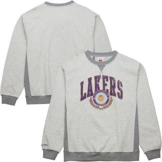 Mitchell & Ness Mens Mitchell & Ness Heather Gray Los Angeles Lakers Vintage Logo Pullover Sweatshirt at Nordstrom, Size Xxx-Large