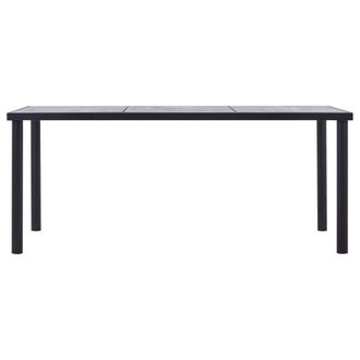 Berkfield Home Dining Table Black & Concrete Grey 180x90x75 cm MDF | Size: 180 x 90 x 75 cm