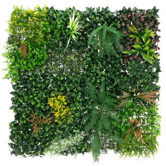 ECD Germany Ecd Germany Jardin Vertical Artificial 100x100 Cm Jungle Mix, Plantas Decorativas De Pared Interior/exterior, Pantallas Valla De Privacidad Resistente