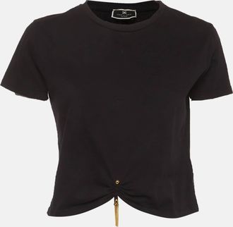 Elisabetta Franchi Black Jersey Crewneck Top