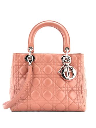 Dior Lady Dior Bag Cannage Quilt Lambskin Medium satchel - Roze