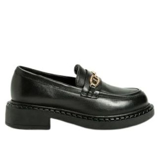 Twinset Loafers, female, Black, 6 UK, Black Flat Shoes Elegant Style